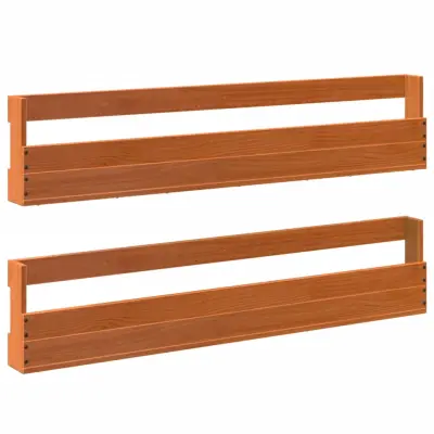 vidaXL Stenski regal za čevlje 2 kosa voščeno rjav 110x8,5x23,5 cm