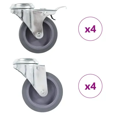 vidaXL Gibljiva kolesa z luknjami za sornik 8 kosov 75 mm