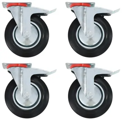vidaXL Gibljiva kolesa z dvojnimi zavorami 4 kosi 200 mm