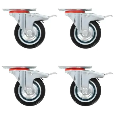 vidaXL Gibljiva kolesa z dvojnimi zavorami 4 kosi 75 mm