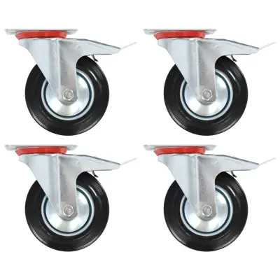 vidaXL Gibljiva kolesa z dvojnimi zavorami 4 kosi 160 mm