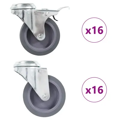 vidaXL Gibljiva kolesa z luknjami za sornik 32 kosov 75 mm