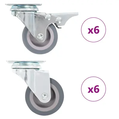 vidaXL Gibljiva kolesa 12 kosov 50 mm