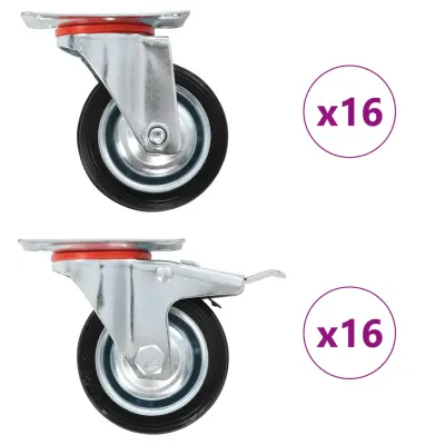 vidaXL Gibljiva kolesa 32 kosov 75 mm