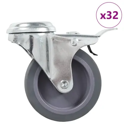 vidaXL Gibljiva kolesa z luknjo za sornik 32 kosov 75 mm