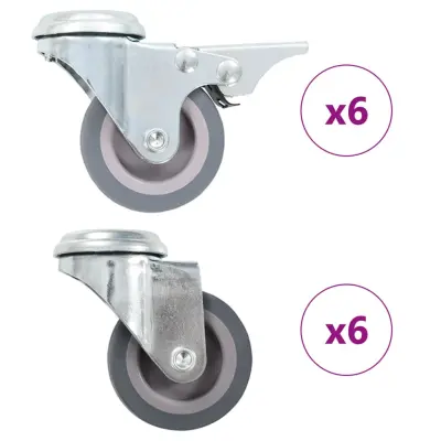 vidaXL Gibljiva kolesa z luknjami za sornik 12 kosov 50 mm