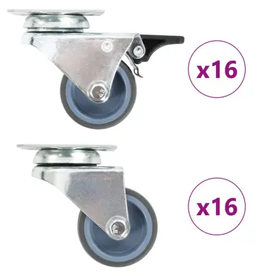vidaXL Dvojna gibljiva kolesa 32 kosov 50 mm