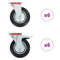 vidaXL Gibljiva kolesa 12 kosov 200 mm