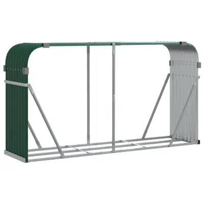 vidaXL Nosilec za polena zelen 180x45x100 cm pocinkano jeklo