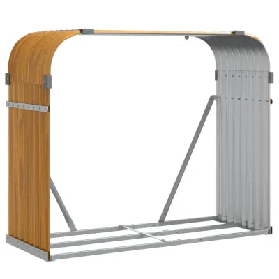 vidaXL Nosilec za polena svetlo rjav 120x45x100 cm pocinkano jeklo