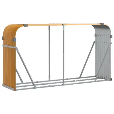 vidaXL Nosilec za polena svetlo rjav 180x45x100 cm pocinkano jeklo