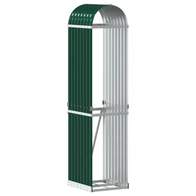 vidaXL Nosilec za polena zelen 40x45x170 cm pocinkano jeklo