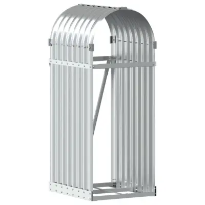 vidaXL Nosilec za polena srebrn 40x45x100 cm pocinkano jeklo