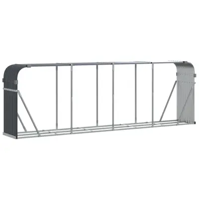 vidaXL Nosilec za polena antraciten 300x45x100 cm pocinkano jeklo