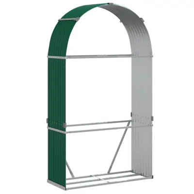 vidaXL Nosilec za polena zelen 120x45x210 cm pocinkano jeklo