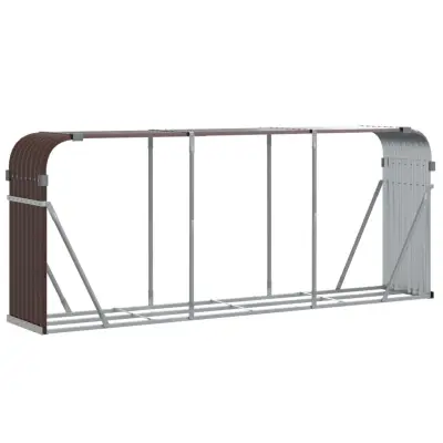 vidaXL Nosilec za polena rjav 234x45x100 cm pocinkano jeklo