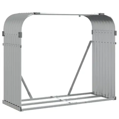 vidaXL Nosilec za polena srebrn 120x45x100 cm pocinkano jeklo