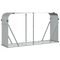 vidaXL Nosilec za polena srebrn 180x45x100 cm pocinkano jeklo