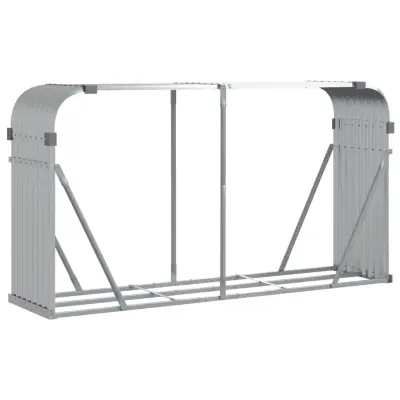 vidaXL Nosilec za polena srebrn 180x45x100 cm pocinkano jeklo