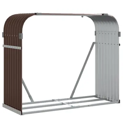 vidaXL Nosilec za polena rjav 120x45x100 cm pocinkano jeklo