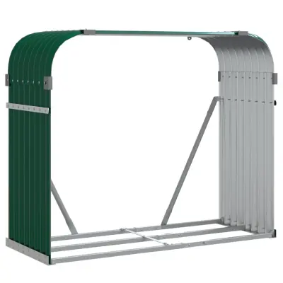 vidaXL Nosilec za polena zelen 120x45x100 cm pocinkano jeklo