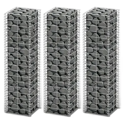 vidaXL Gabion 3 kosi pocinkana žica 25 x 25 x 100 cm