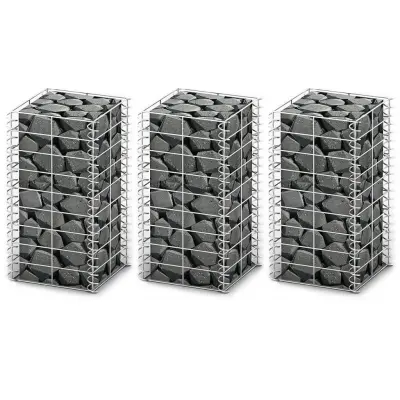 vidaXL Gabion 3 kosi pocinkana žica 25 x 25 x 50 cm