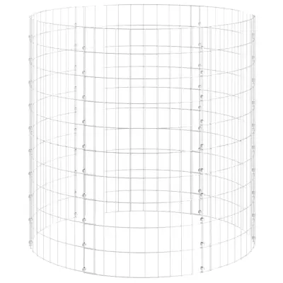 vidaXL Okrogel gabion pocinkano jeklo Ø100x100 cm