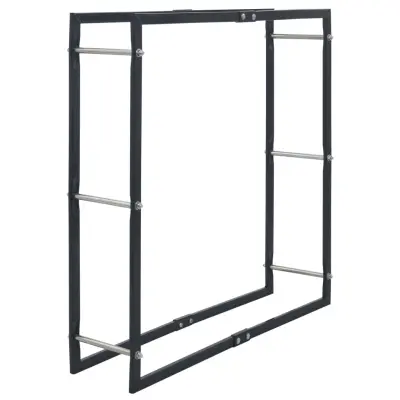 vidaXL Stojalo za drva črno 100x25x100 cm jeklo