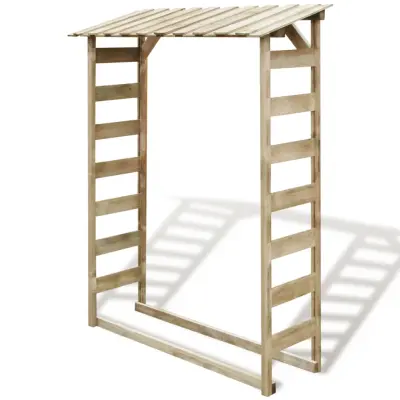 vidaXL Lopa za shranjevanje drv 150x44x176 cm impregnirana borovina