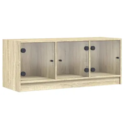 vidaXL TV omarica s steklenimi vrati sonoma hrast 102x37x42 cm