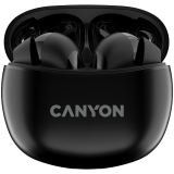 Canyon TWS-5 Bluetooth headset, with microphone, BT V5.3 JL 6983D4, Frequence Response:20Hz-20kHz, battery EarBud 40mAh*2+Charging Case 500mAh, type-C cable length 0.24m, size 58.5*52.91*25.5mm, 0.03