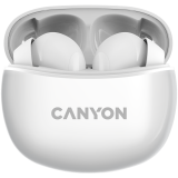 Canyon TWS-5 Bluetooth headset, with microphone, BT V5.3 JL 6983D4, Frequence Response:20Hz-20kHz, battery EarBud 40mAh*2+Charging Case 500mAh, type-C cable length 0.24m, size 58.5*52.91*25.5mm, 0.03