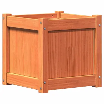 vidaXL Vrtno cvetlično korito voščeno rjavo 40x40x40 cm trdna borovina
