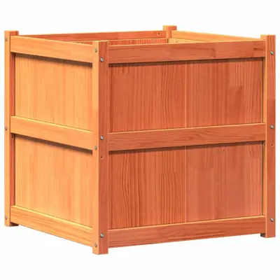 vidaXL Vrtno cvetlično korito voščeno rjavo 70x70x70 cm trdna borovina