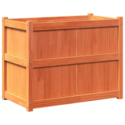 vidaXL Vrtno cvetlično korito voščeno rjavo 90x50x70 cm trdna borovina