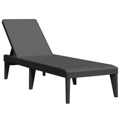 vidaXL Ležalnik antraciten 186x60x29 cm PP