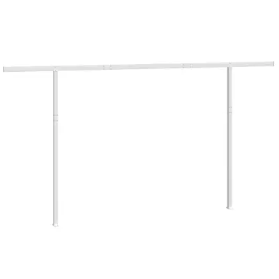 vidaXL Komplet stebričkov za tendo bele barve 450x245 cm železo