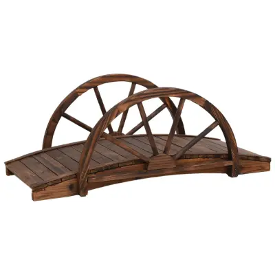 vidaXL Vrtni most s polovičnim kolesom 99x50x38 cm trden les jelke