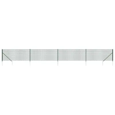 vidaXL Mrežna ograja s konicami za postavitev zelena 0,8x10 m
