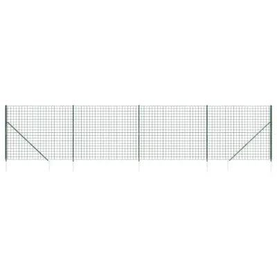 vidaXL Mrežna ograja s konicami za postavitev zelena 1,6x10 m