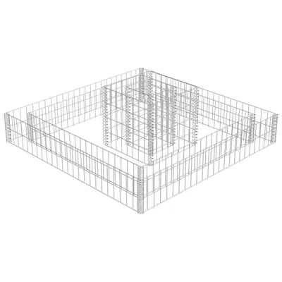 vidaXL Gabionsko cvetlično korito iz pocinkanega jekla 120x120x20 cm