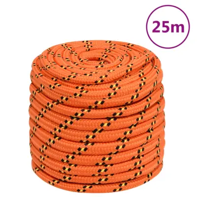 vidaXL Vrv za čoln oranžna 18 mm 25 m polipropilen