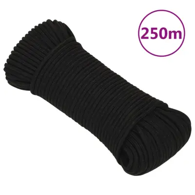 vidaXL Delovna vrv črna 5 mm 250 m polipropilen