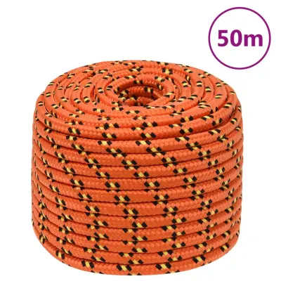 vidaXL Vrv za čoln oranžna 14 mm 50 m polipropilen