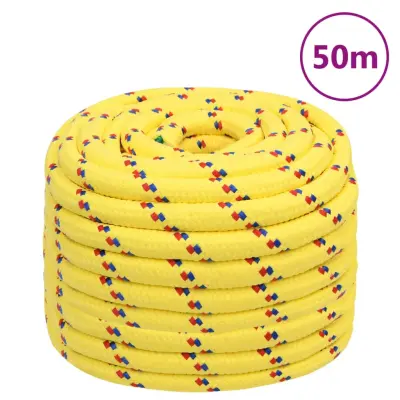 vidaXL Vrv za čoln rumena 20 mm 50 m polipropilen