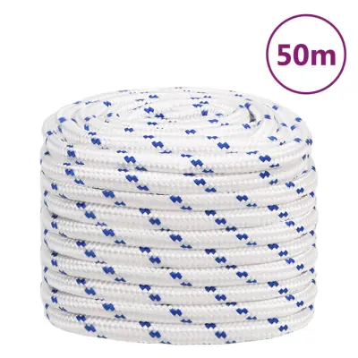 vidaXL Vrv za čoln bela 20 mm 50 m polipropilen