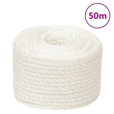 vidaXL Delovna vrv bela 24 mm 50 m polipropilen