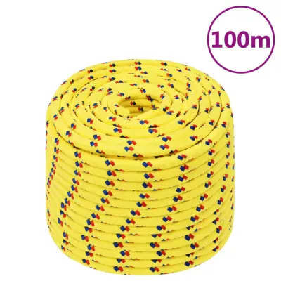 vidaXL Vrv za čoln rumena 12 mm 100 m polipropilen