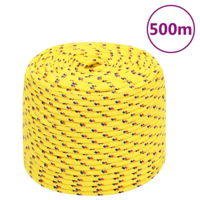 vidaXL Vrv za čoln rumena 10 mm 500 m polipropilen